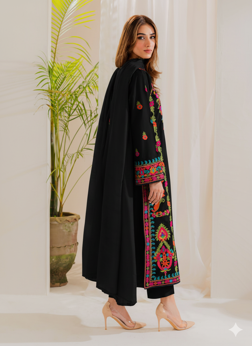 Multi Color 3Pcs Embroidery