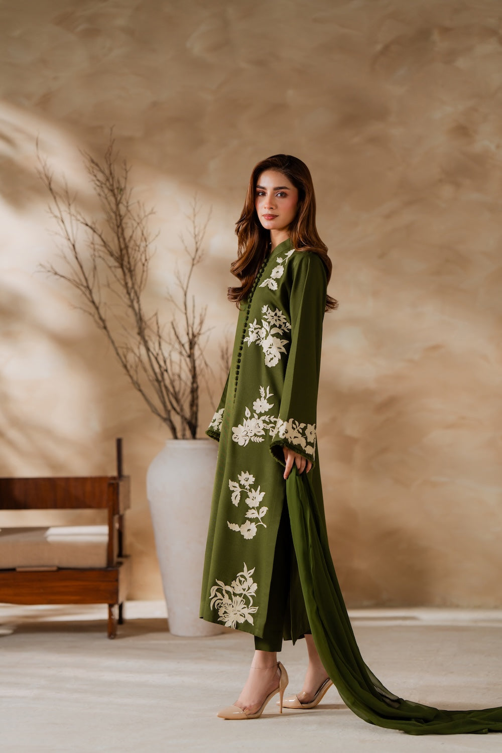 Mehndi Emb 3Pc Stitched