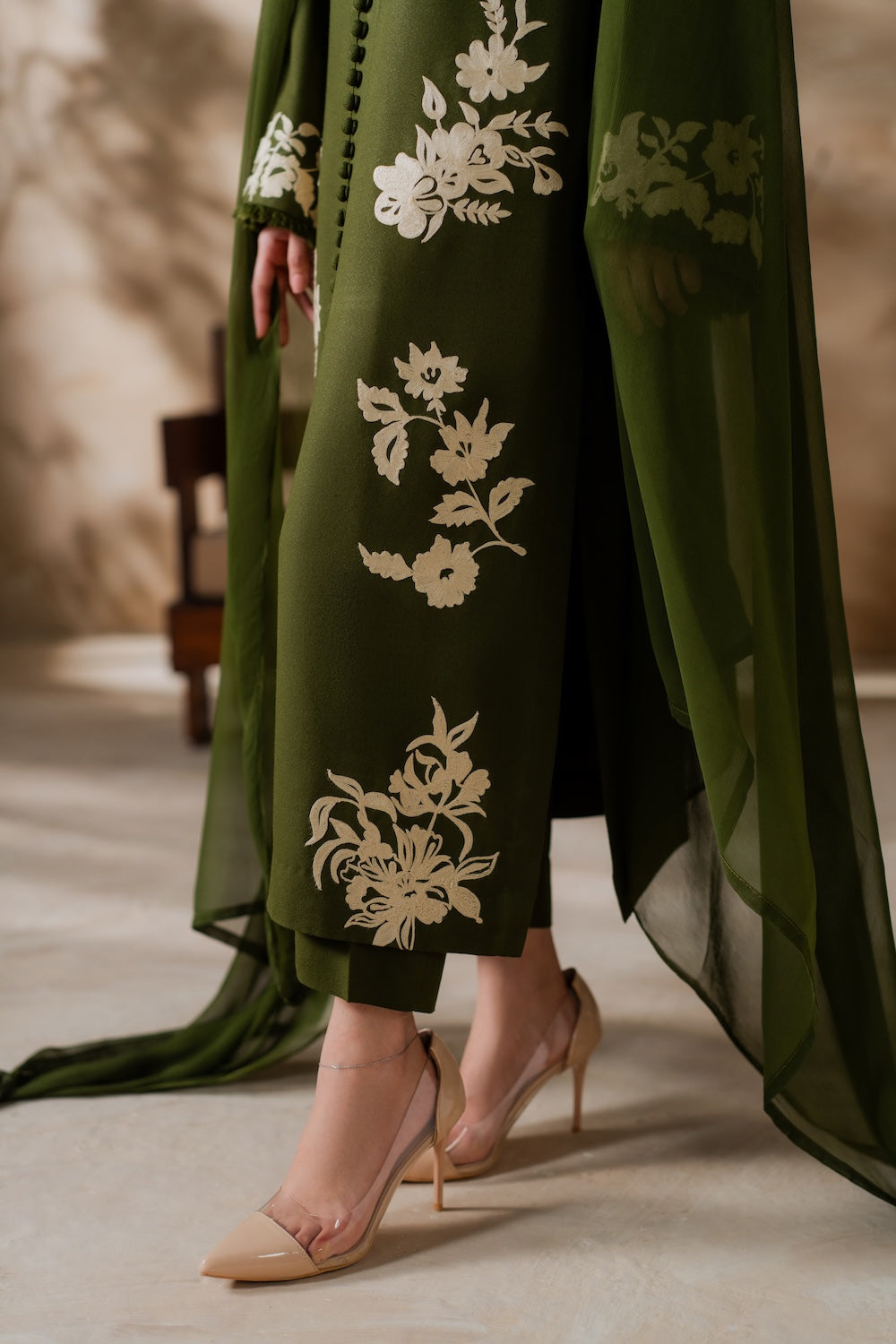 Mehndi Emb 3Pc Stitched