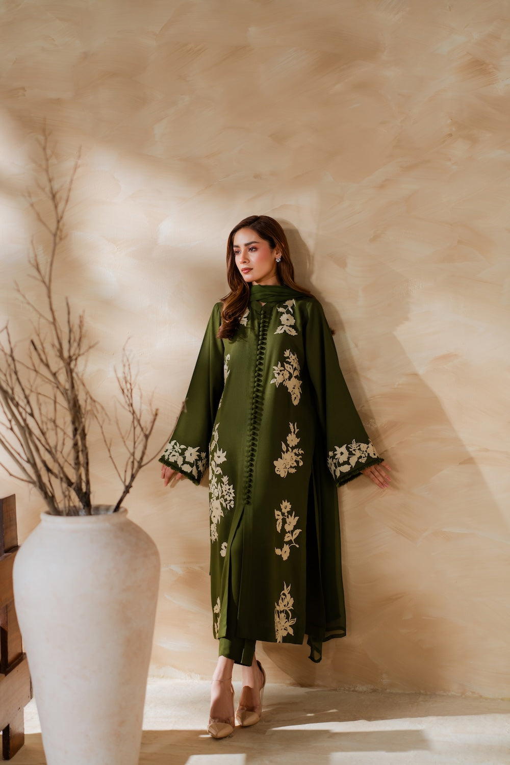 Mehndi Emb 3Pc Stitched